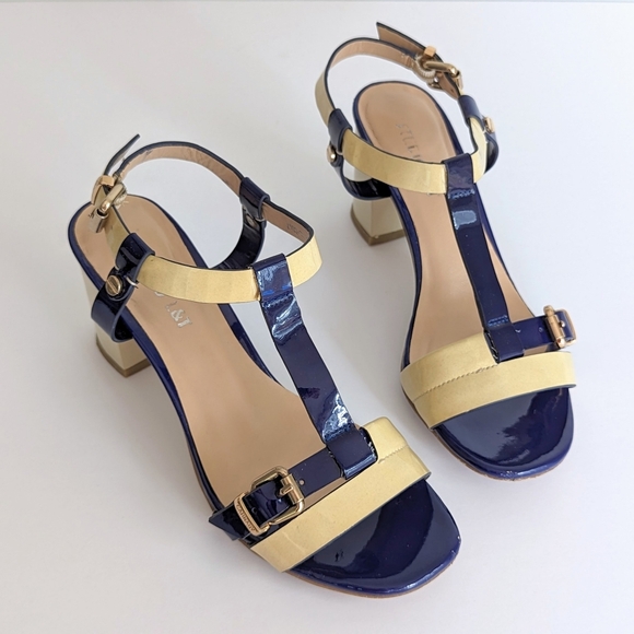 Studio L&T Patent Strappy Block Heel Sandals - Picture 4 of 11